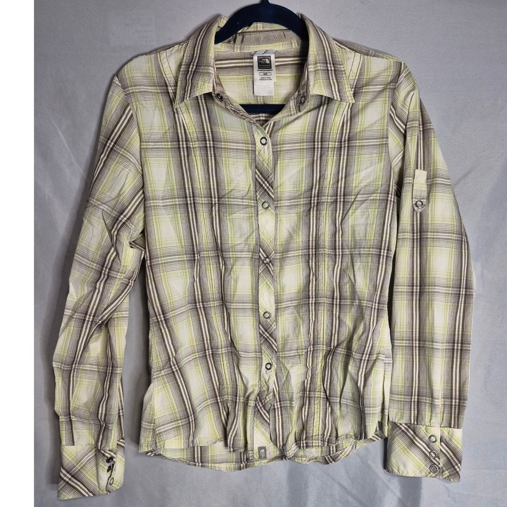 The North Face Womens Plaid Button Down Long Sleeve Casual Shirt